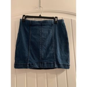 Free People Modern Femme Blue Denim Skirt, Size 10